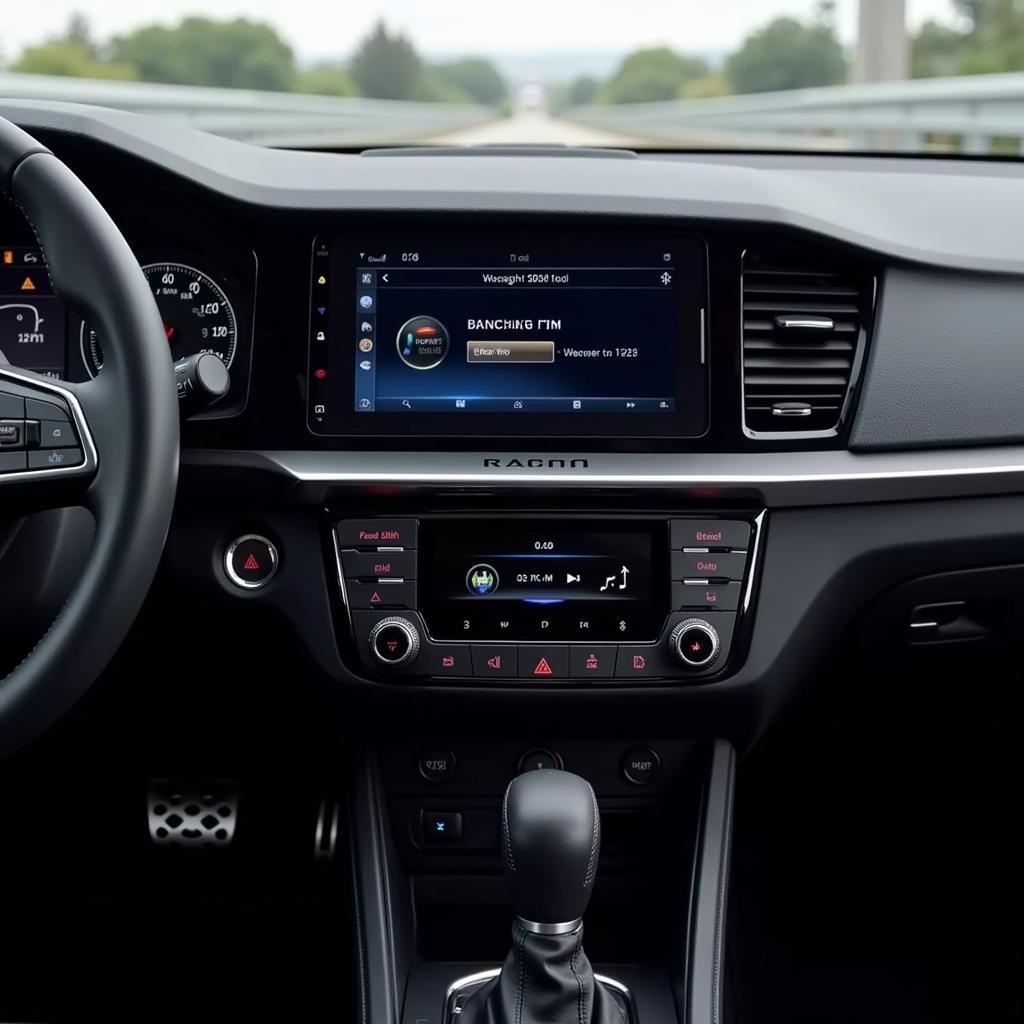 Modern Car Dashboard with Bluetooth Radio and No CD Player