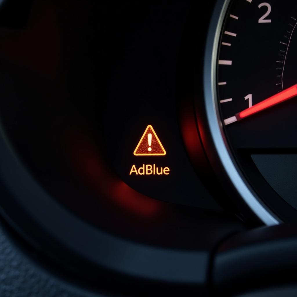 AdBlue Warning Light on Car Dashboard