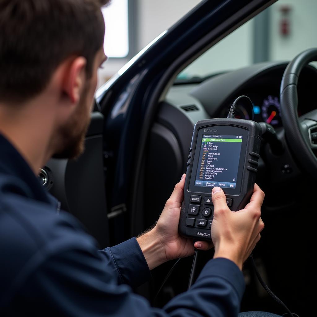 Car Diagnostic Scanner in Use