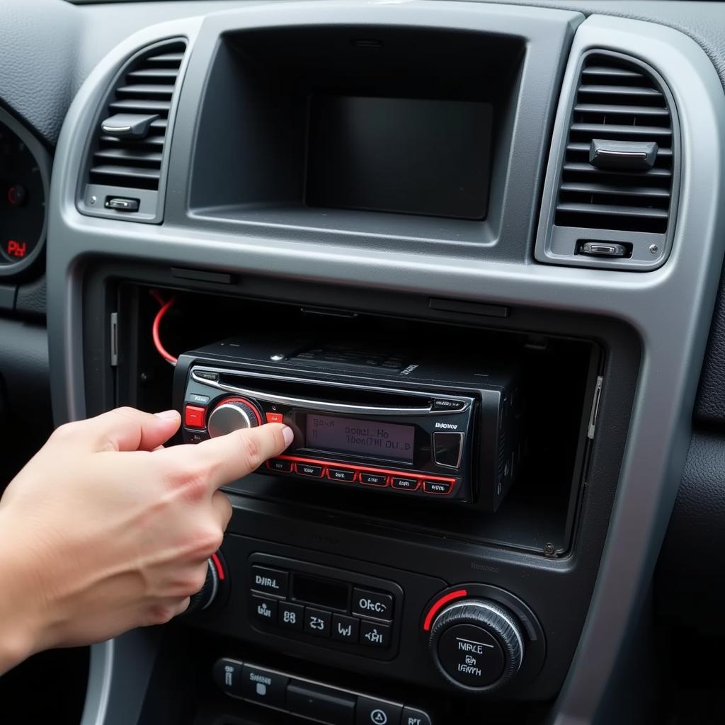 Installing the new Bluetooth car radio into the dash