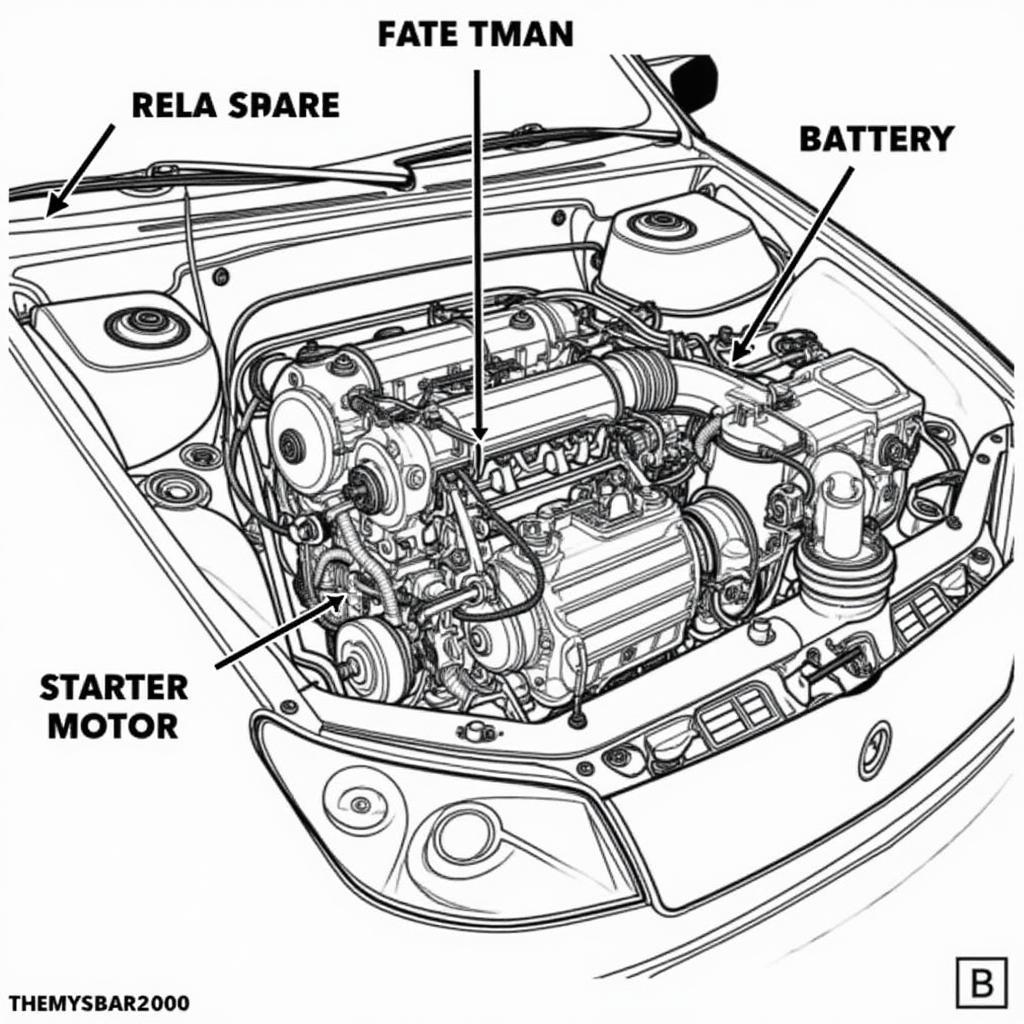 Location of the Car Starter Motor