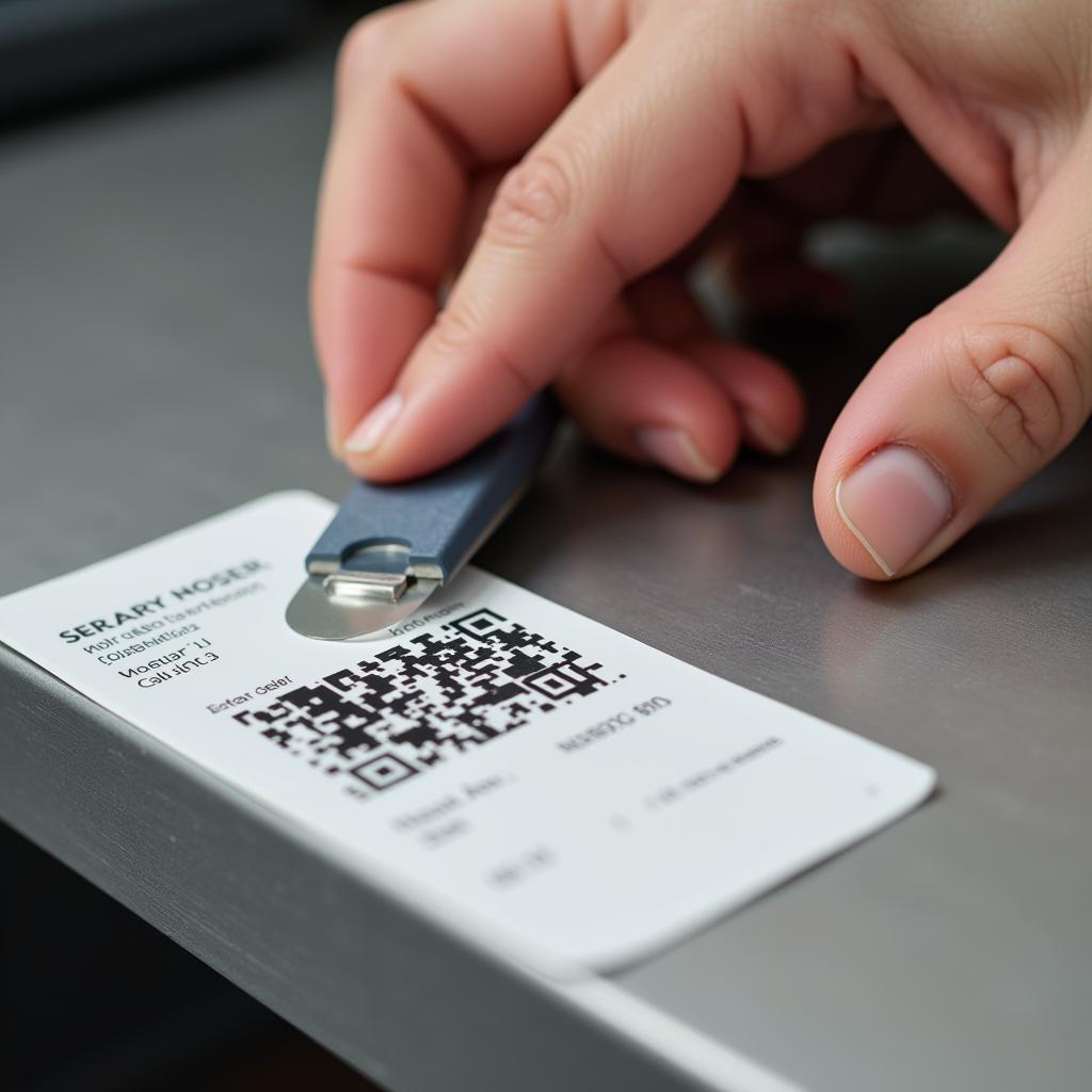 Carefully removing a security tag with a razor blade