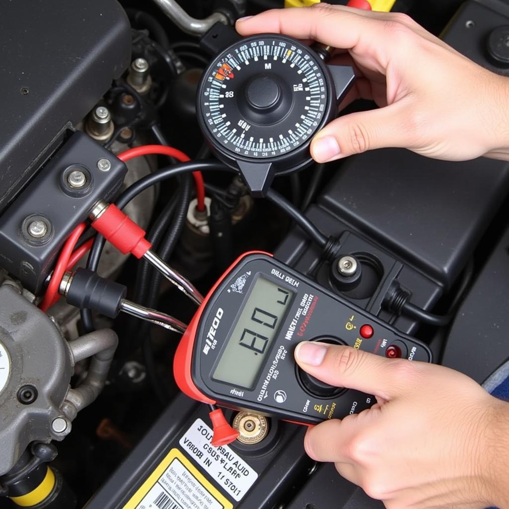 Testing alternator voltage using a multimeter