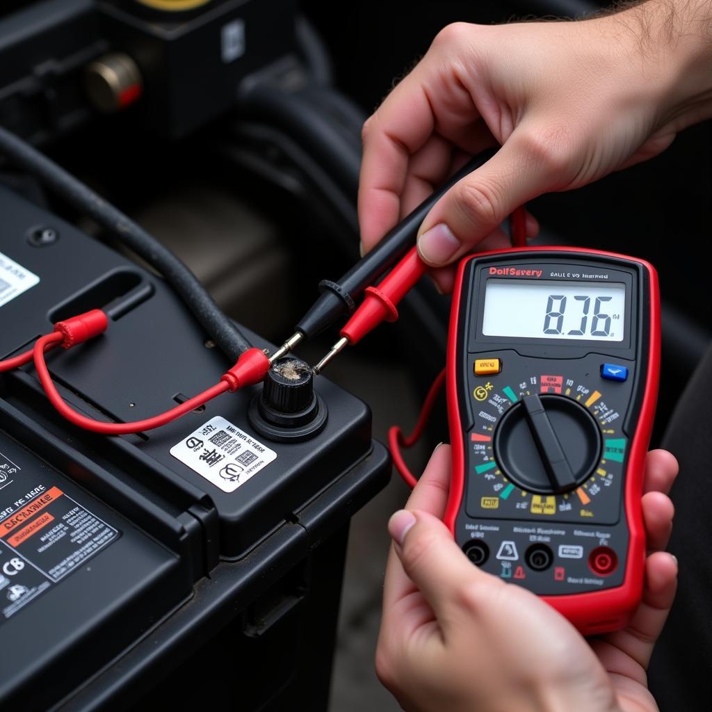 Checking Battery Voltage with Multimeter