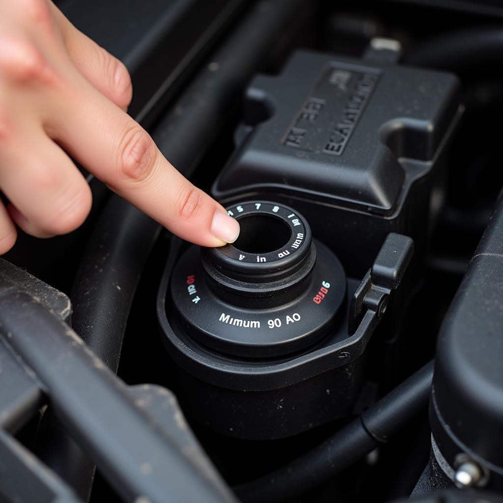 Checking the brake fluid level in the reservoir