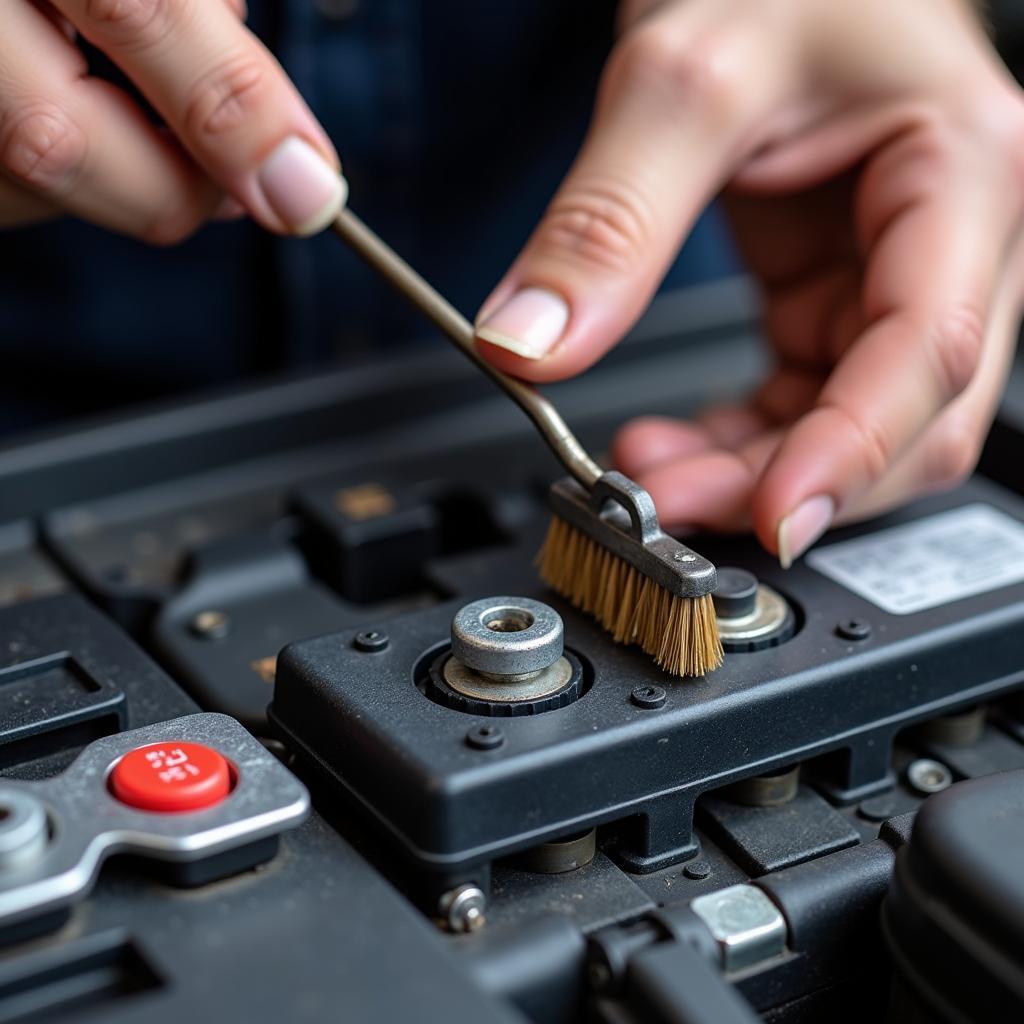 Checking Car Battery Terminals for Corrosion