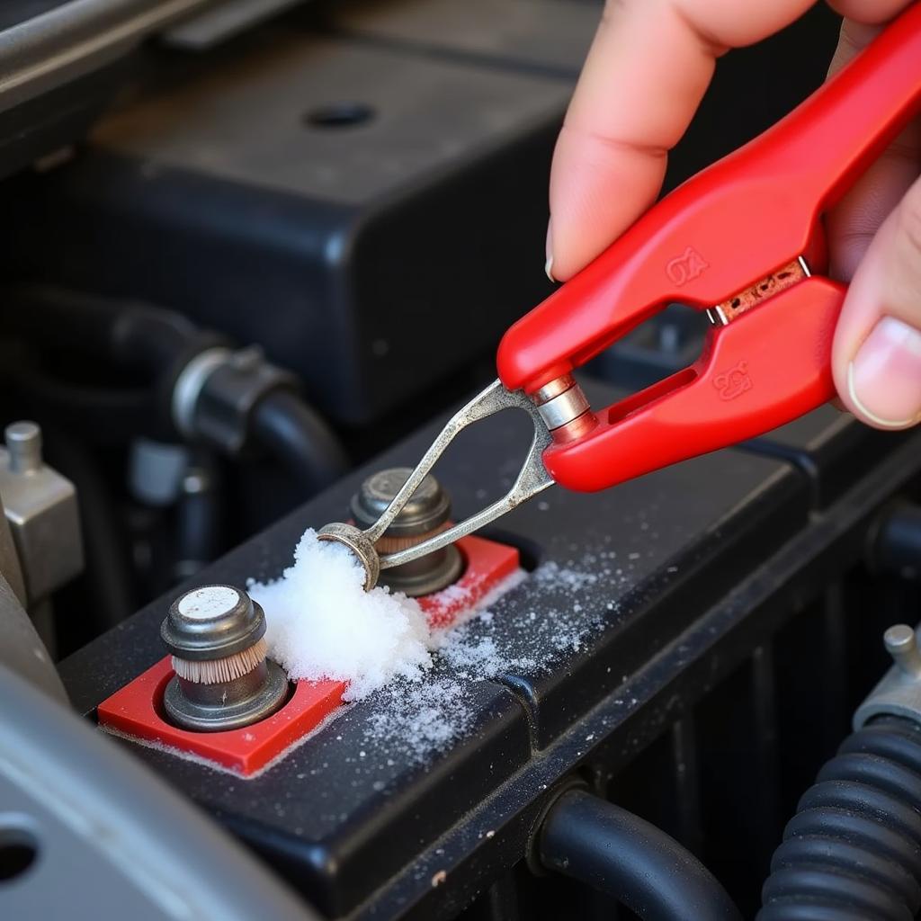 Checking Car Battery Terminals for Corrosion