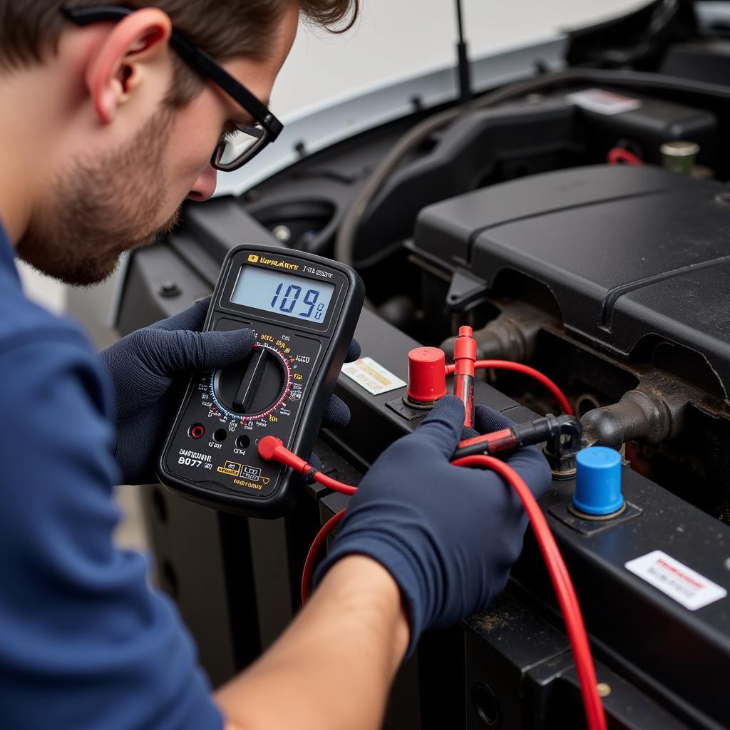 Checking Car Battery Voltage Using a Multimeter