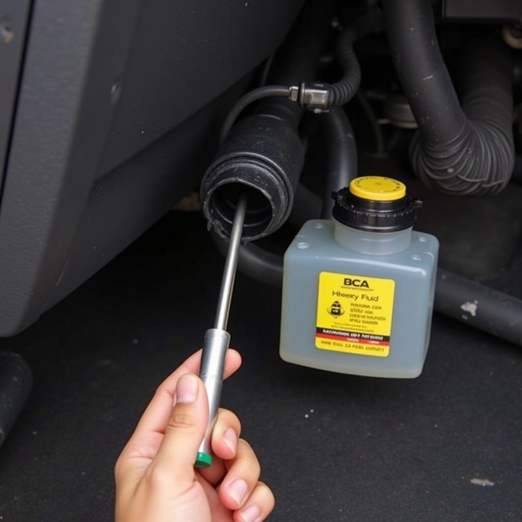 Checking the brake fluid level in a Nissan X-Trail