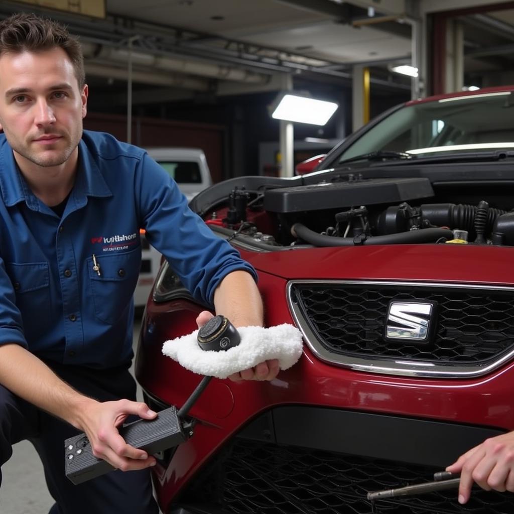 Checking Battery Terminals on a Seat Leon