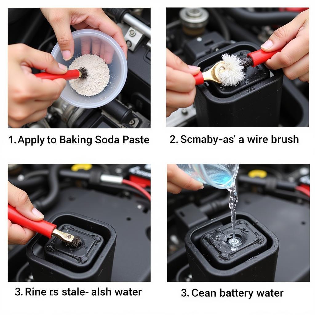 Process of cleaning car battery terminals