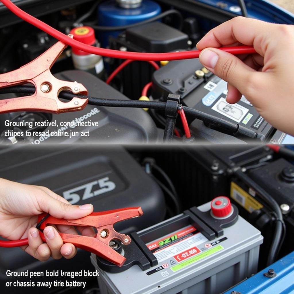 Connecting Jumper Cables to a Car Battery