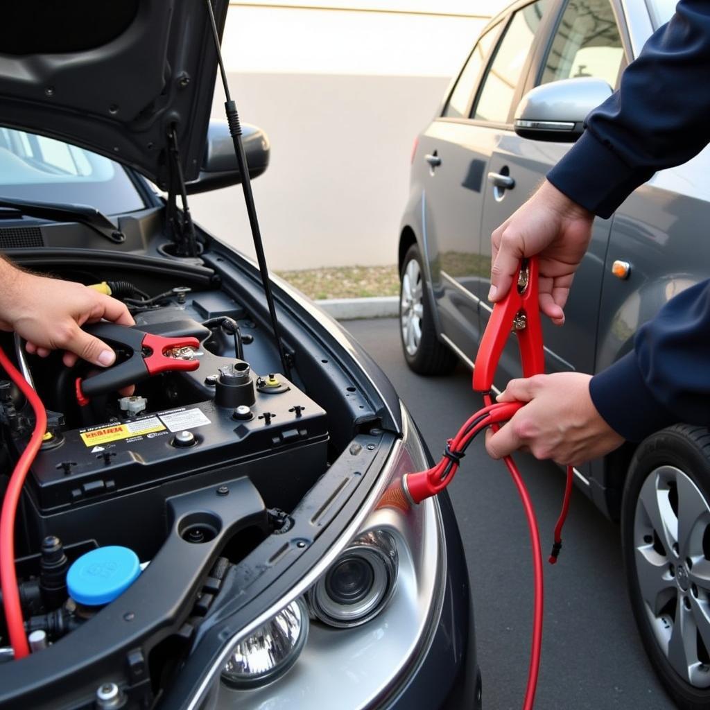 Car Battery Dead - Jump Starting with Jumper Cables