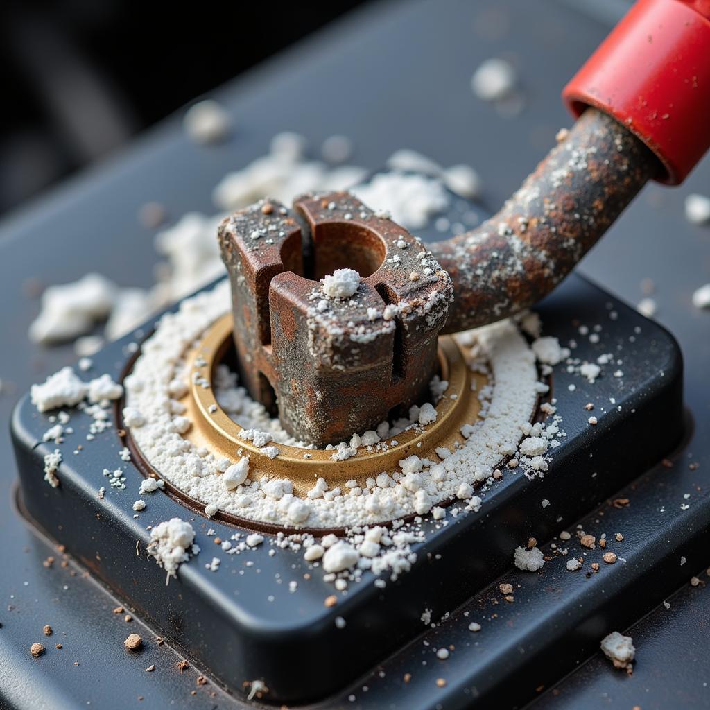 Dead Car Battery with Corrosion