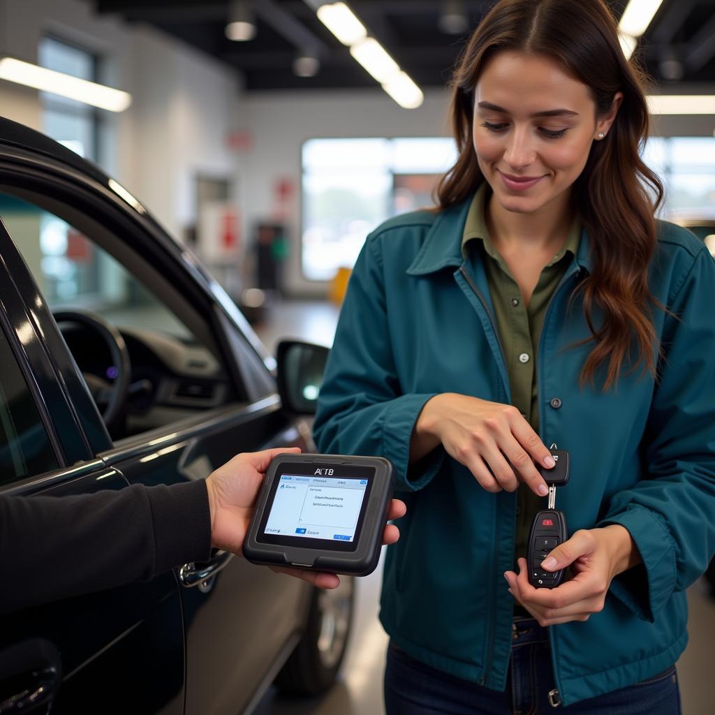 Dealer Replacing Car Key