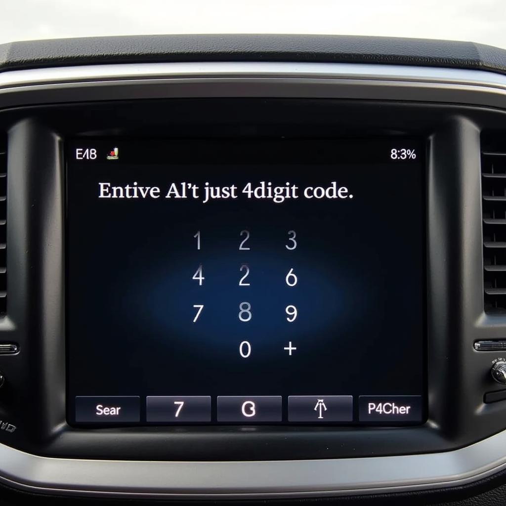 Dodge Radio Anti-Theft Code Entry Screen