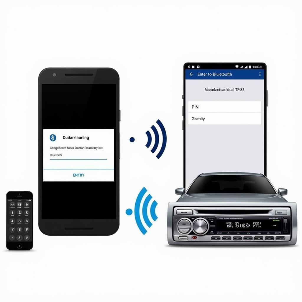 Dual BT Car Radio Bluetooth PIN Connection Process