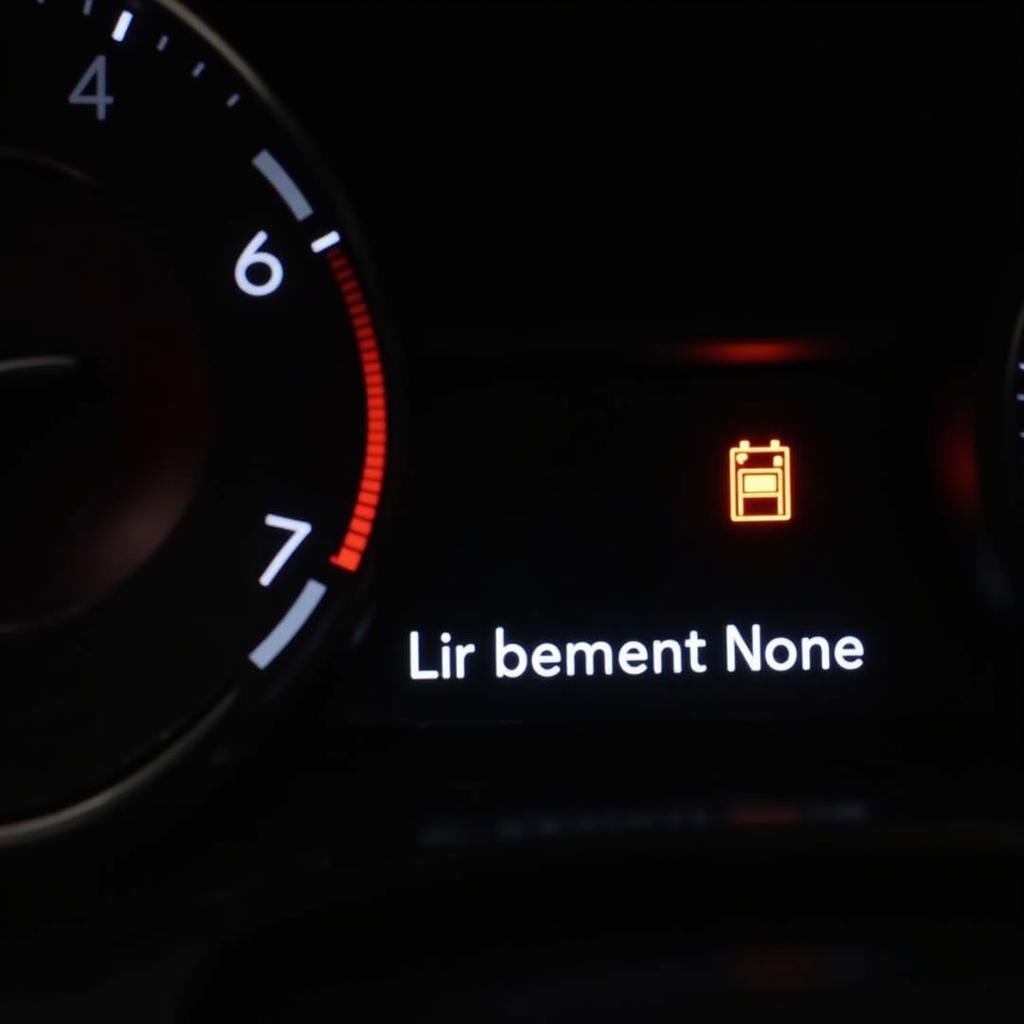 Land Rover Evoque dashboard displaying low battery warning