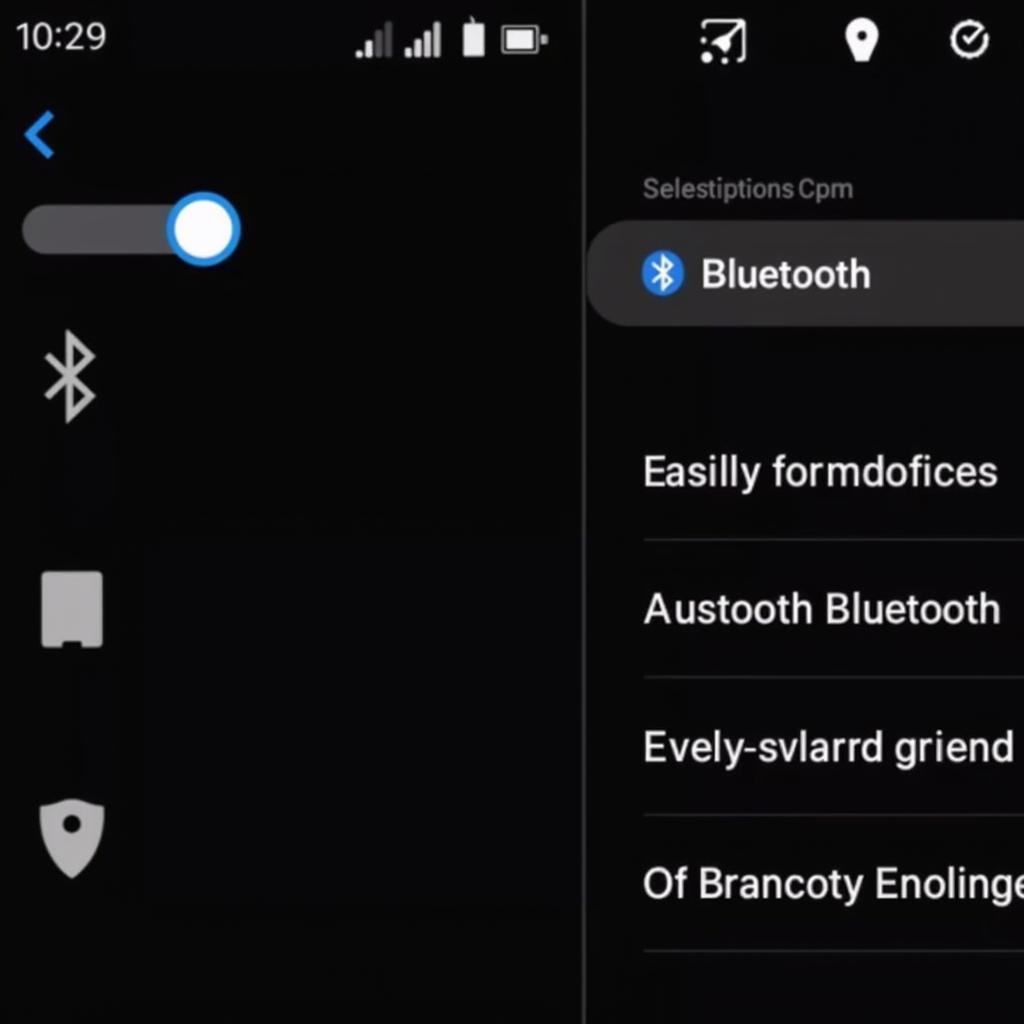 iPhone Bluetooth Settings Screen