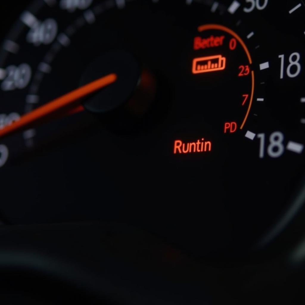 Jaguar E-Pace Dashboard Showing Low Battery Warning