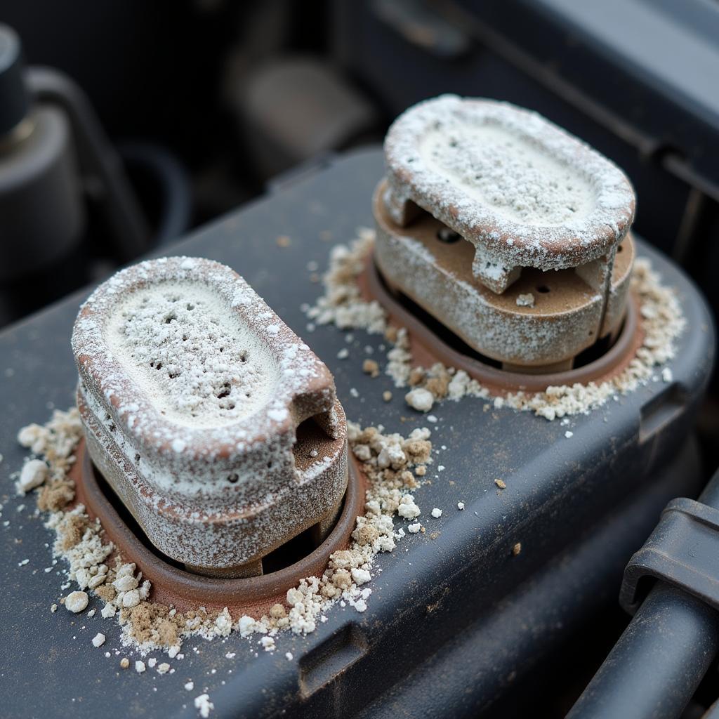 Corroded Battery Terminals on a Jaguar XE