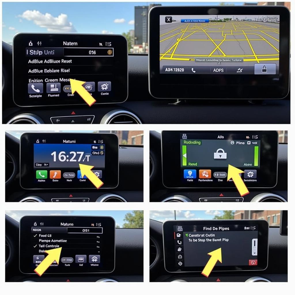 Accessing the AdBlue Reset Menu in the Jaguar XF Infotainment System