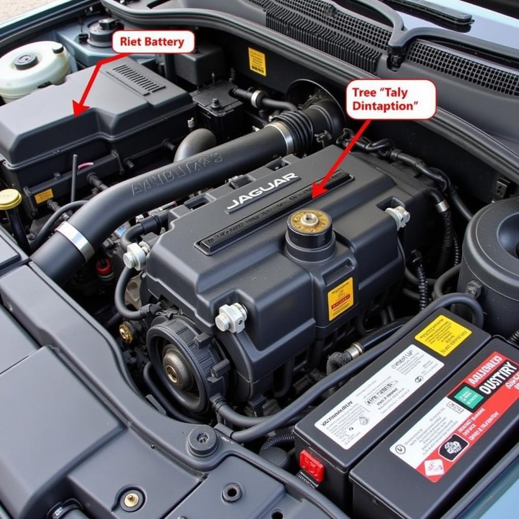 Jaguar XJ Battery Location in the Engine Bay