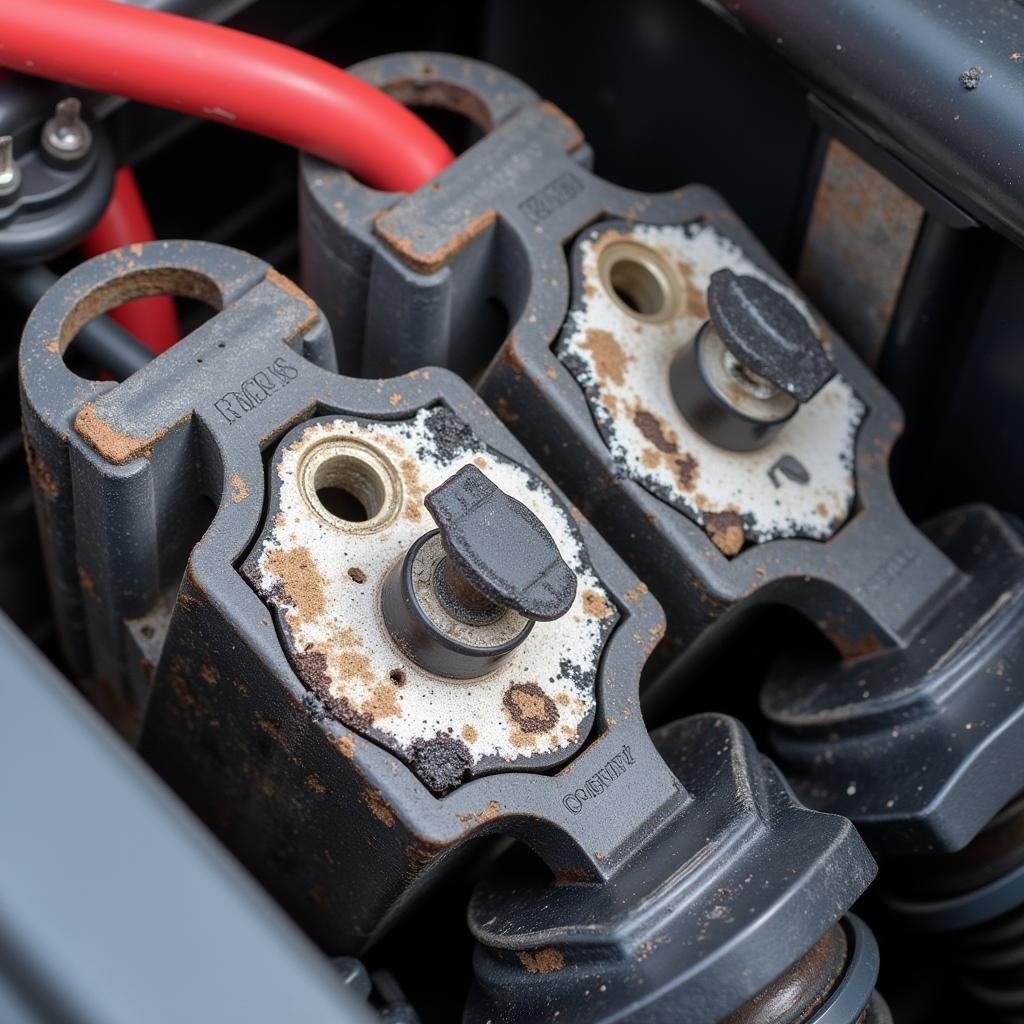 Corroded Battery Terminals on a Jeep