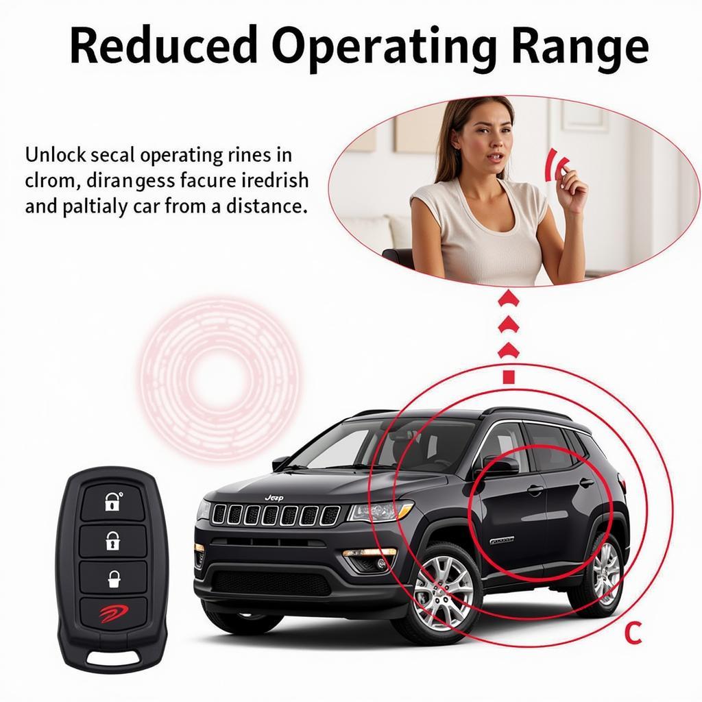 Jeep Compass Key Fob with Reduced Range Due to Low Battery