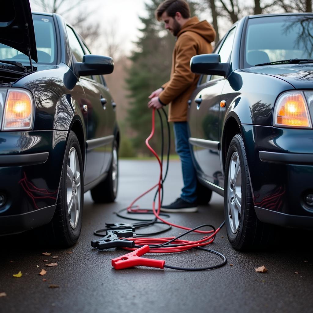 Jump Starting a Car with Jumper Cables