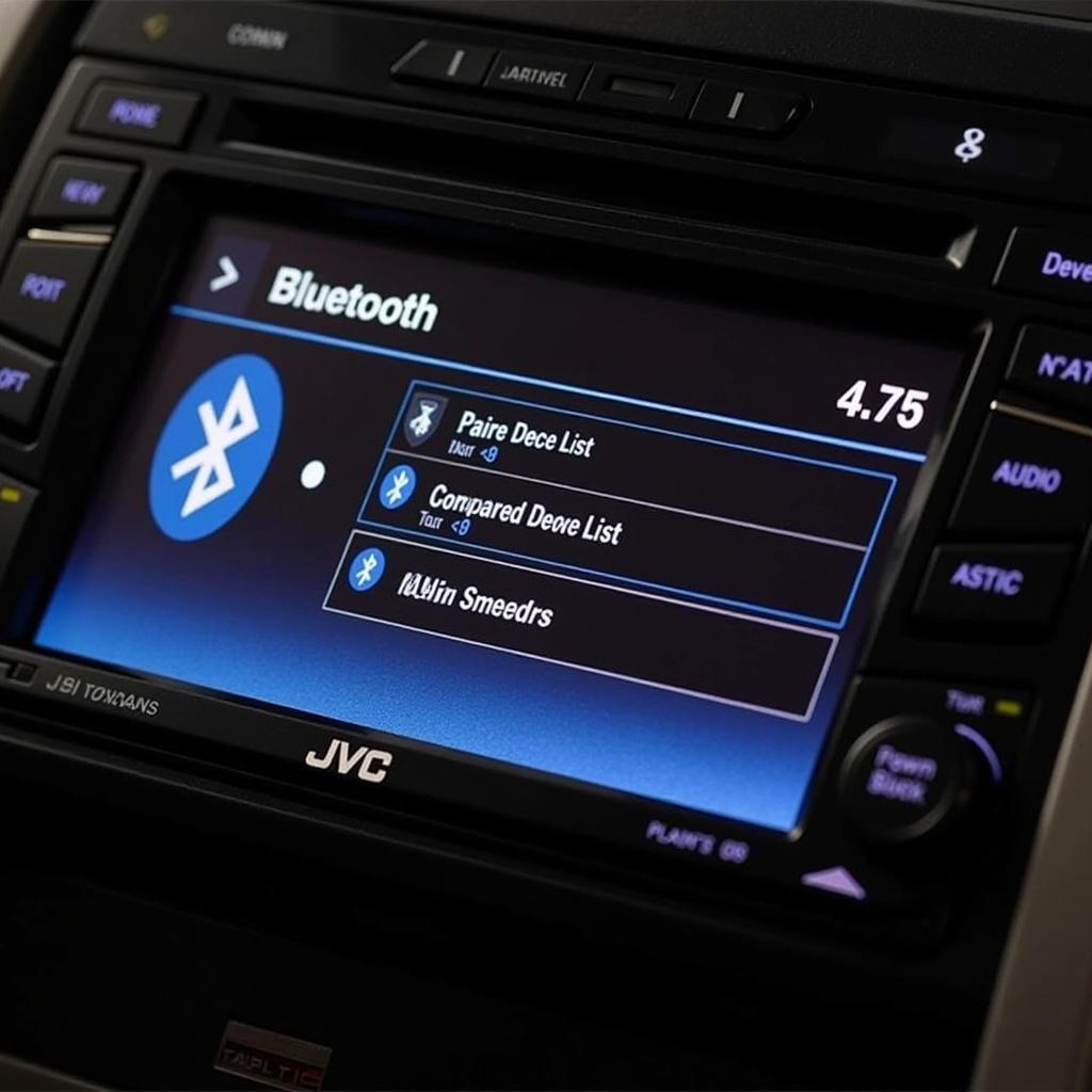 Accessing the Bluetooth Menu on a JVC Car Radio