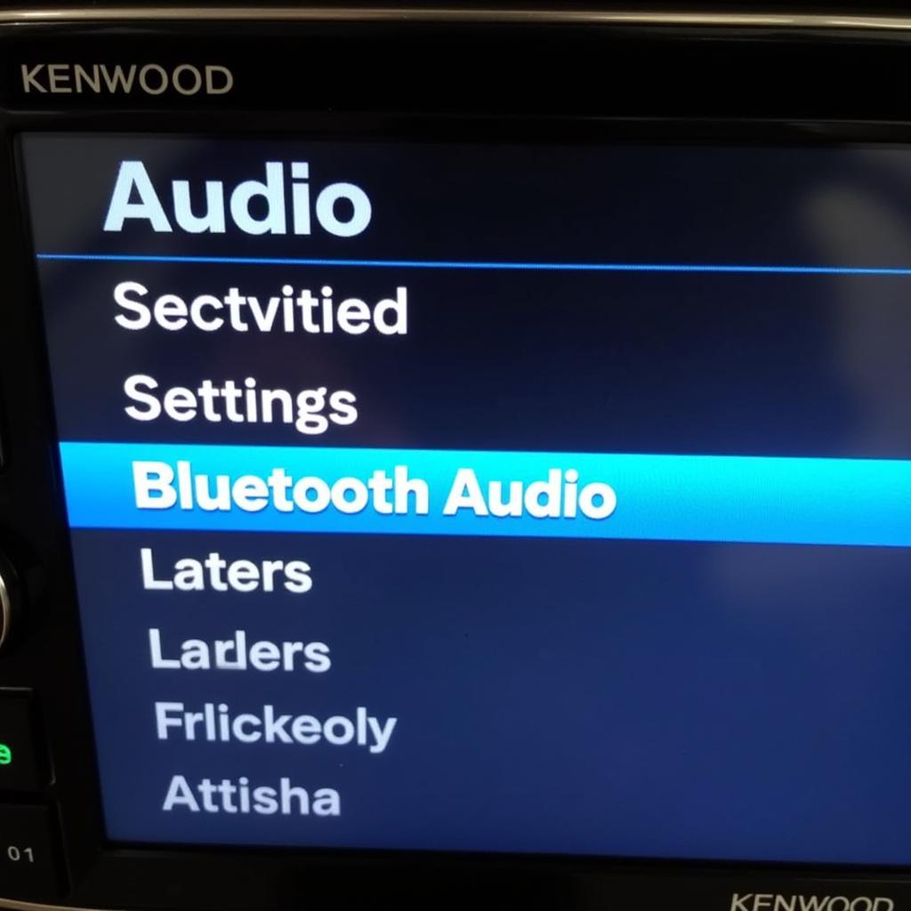 Kenwood Car Radio Bluetooth Audio Settings Menu