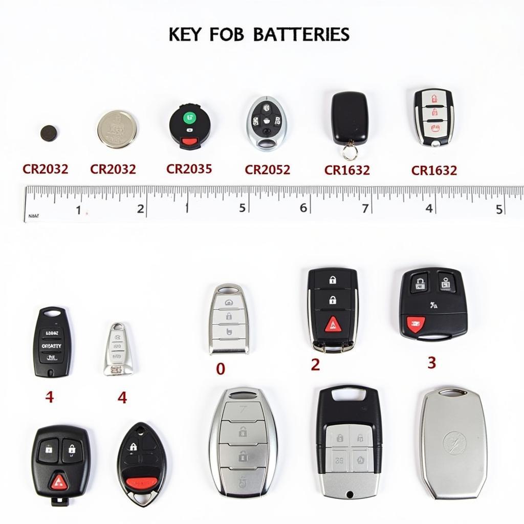 Key Fob Battery Sizes Chart