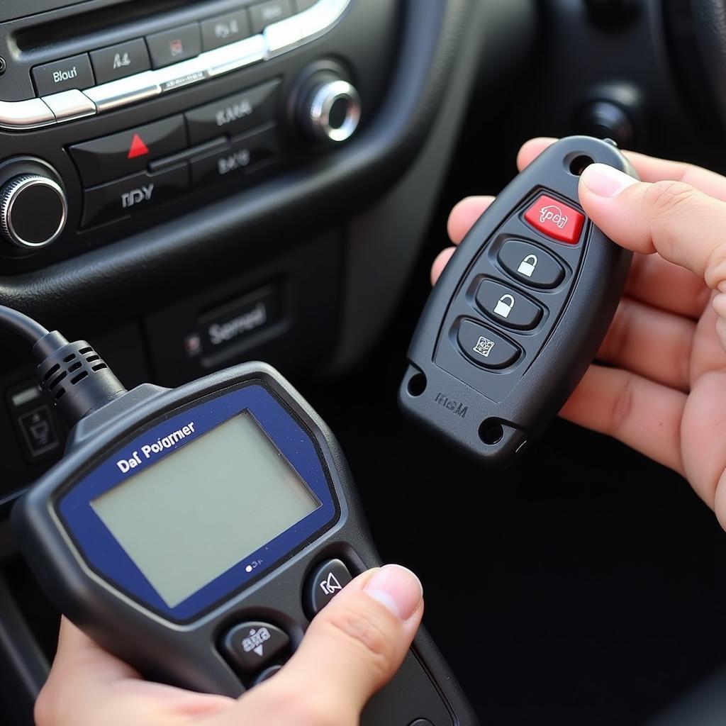 Key Fob Programmer Tool in Use