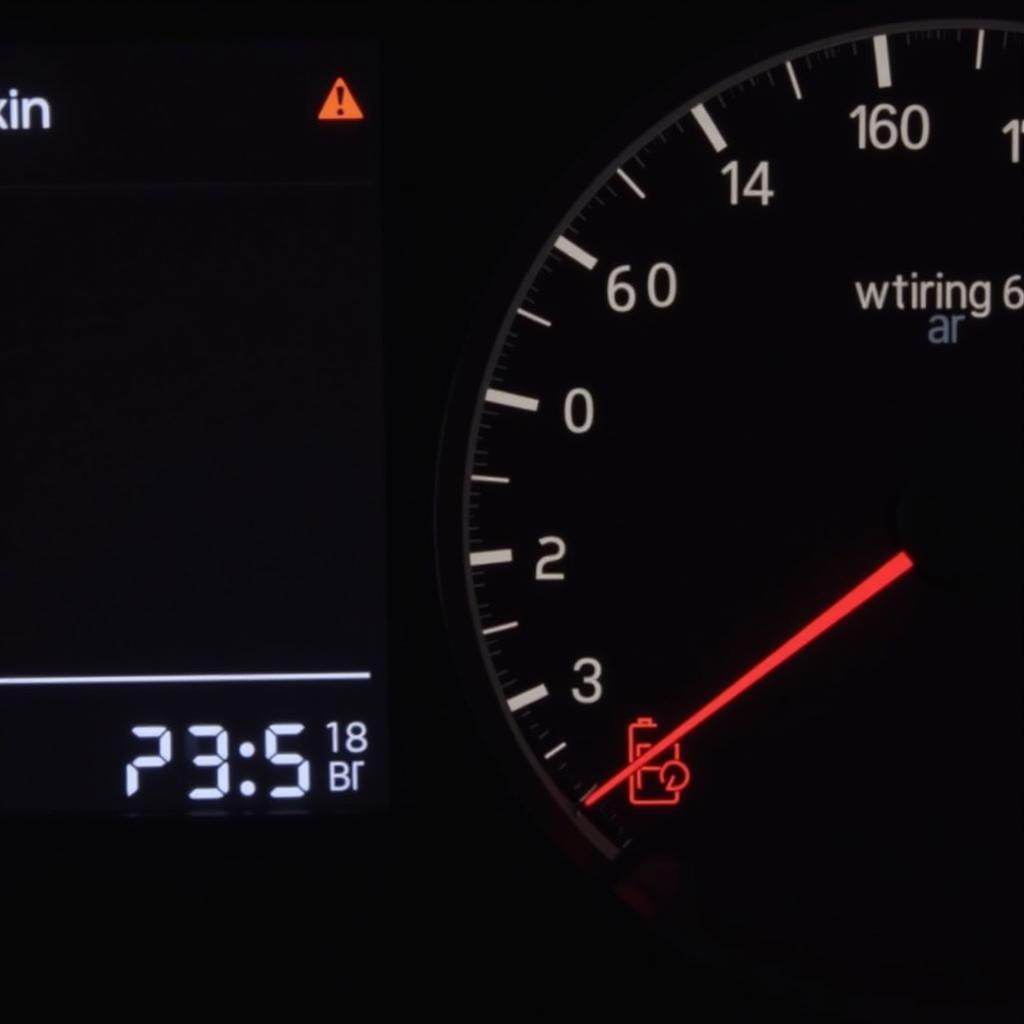 Dashboard Showing Low Battery Voltage Warning Light