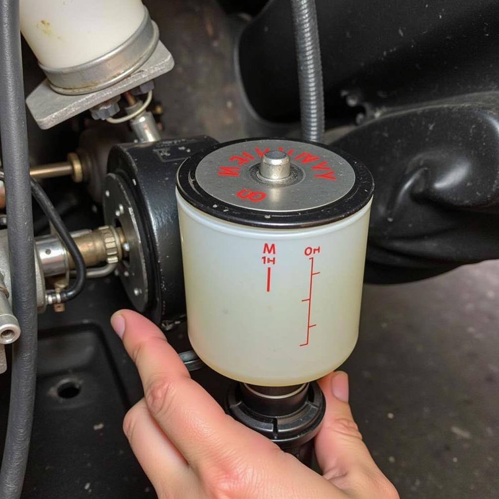 Checking Brake Fluid Level in 1967 Mustang