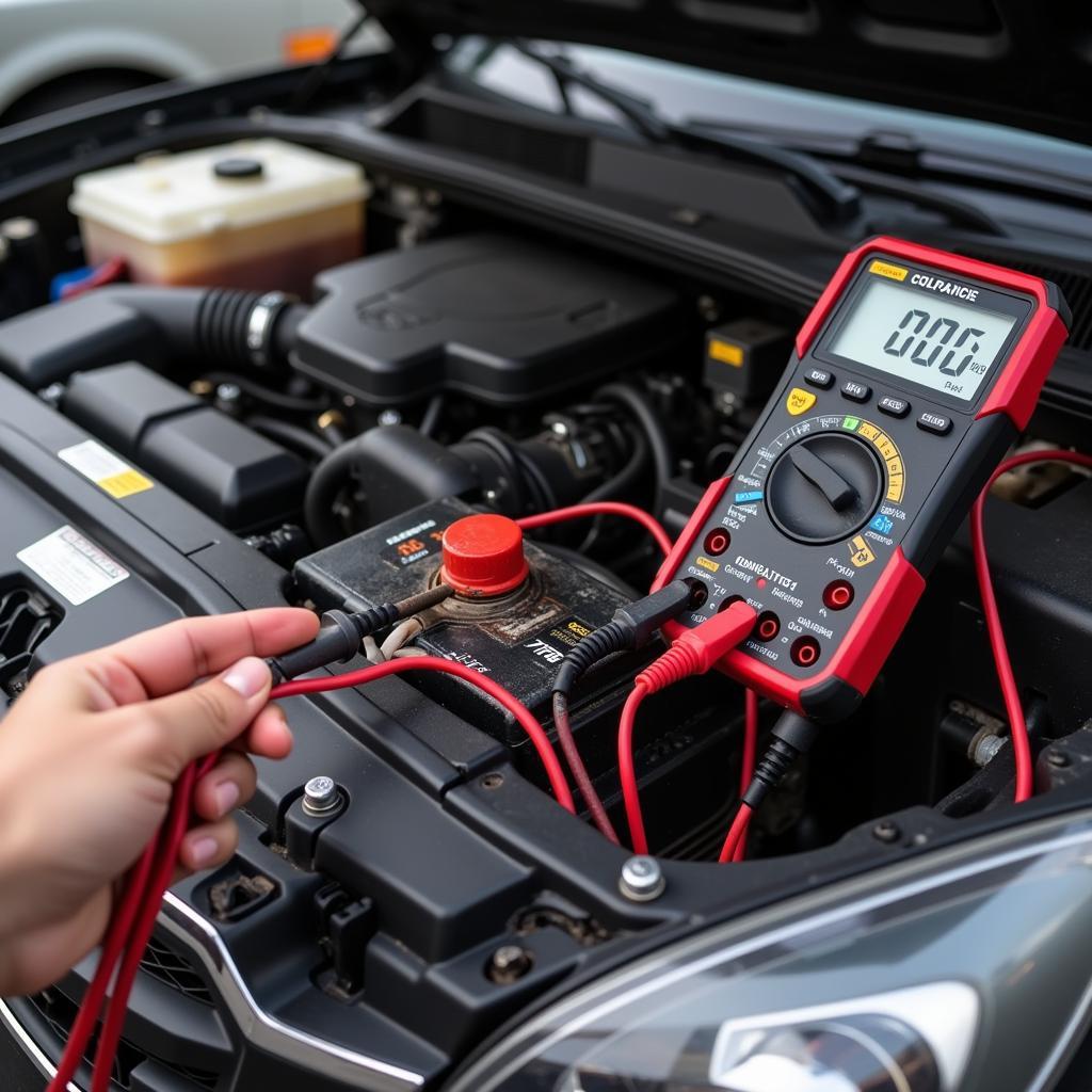 Measuring car battery drain with a multimeter