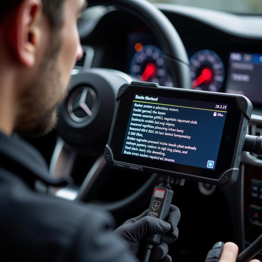 Mercedes-Benz Diagnostic Scan Tool in Use