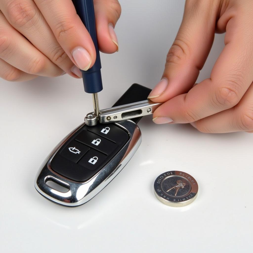 Replacing the Battery in a Mercedes Chrome Flip Key Fob