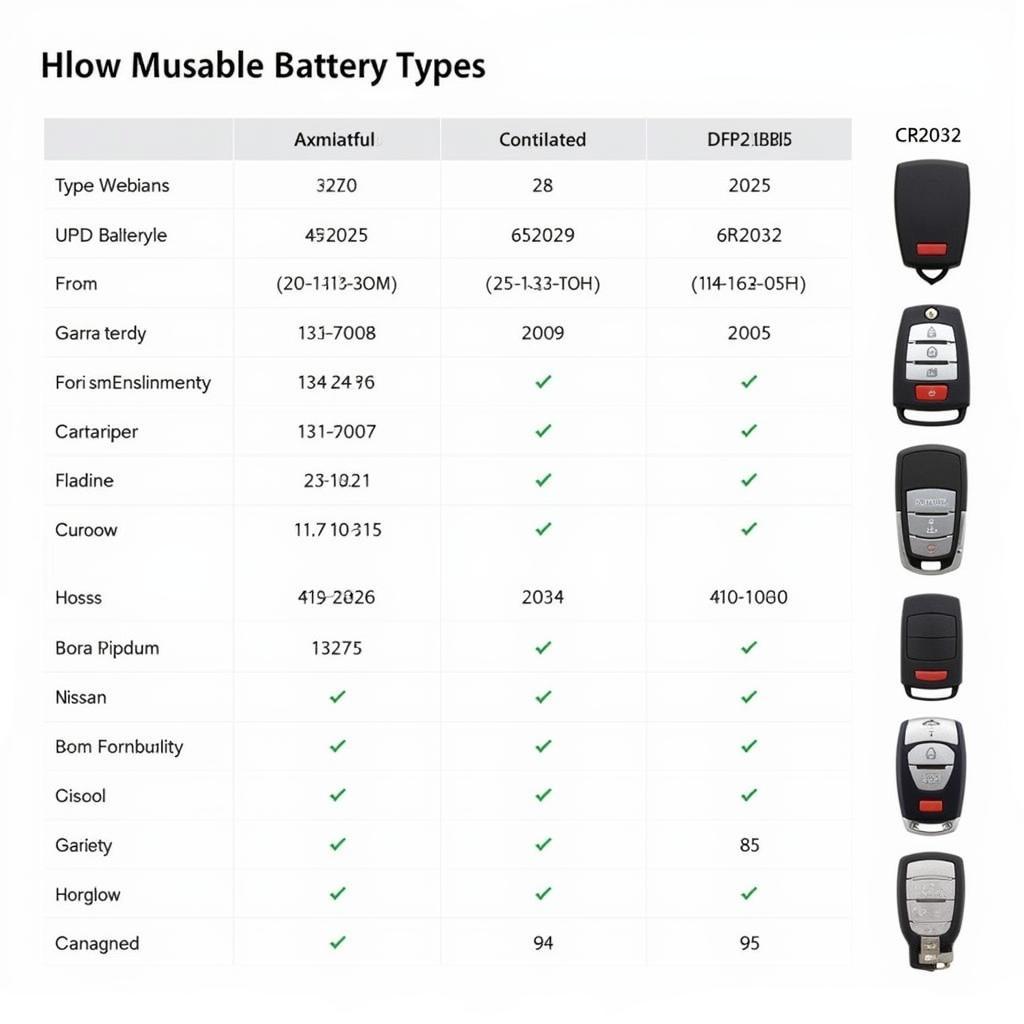 Nissan Rogue Key Fob Compatible Battery Types