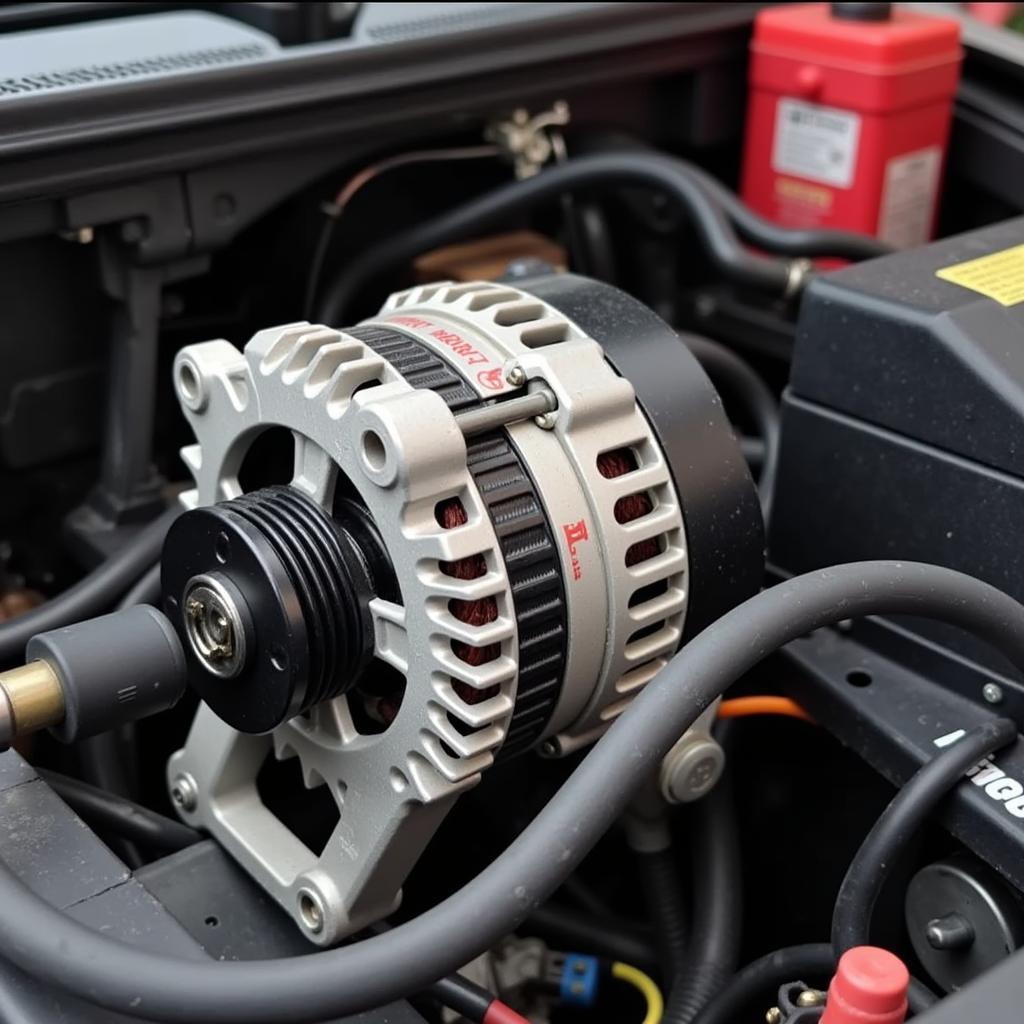 Alternator connected to car battery