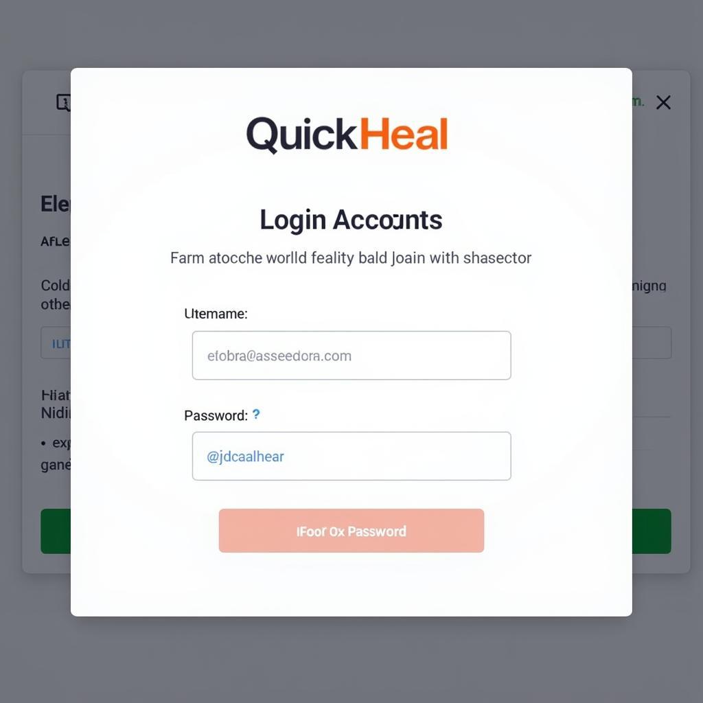 Quick Heal Account Login Screenshot