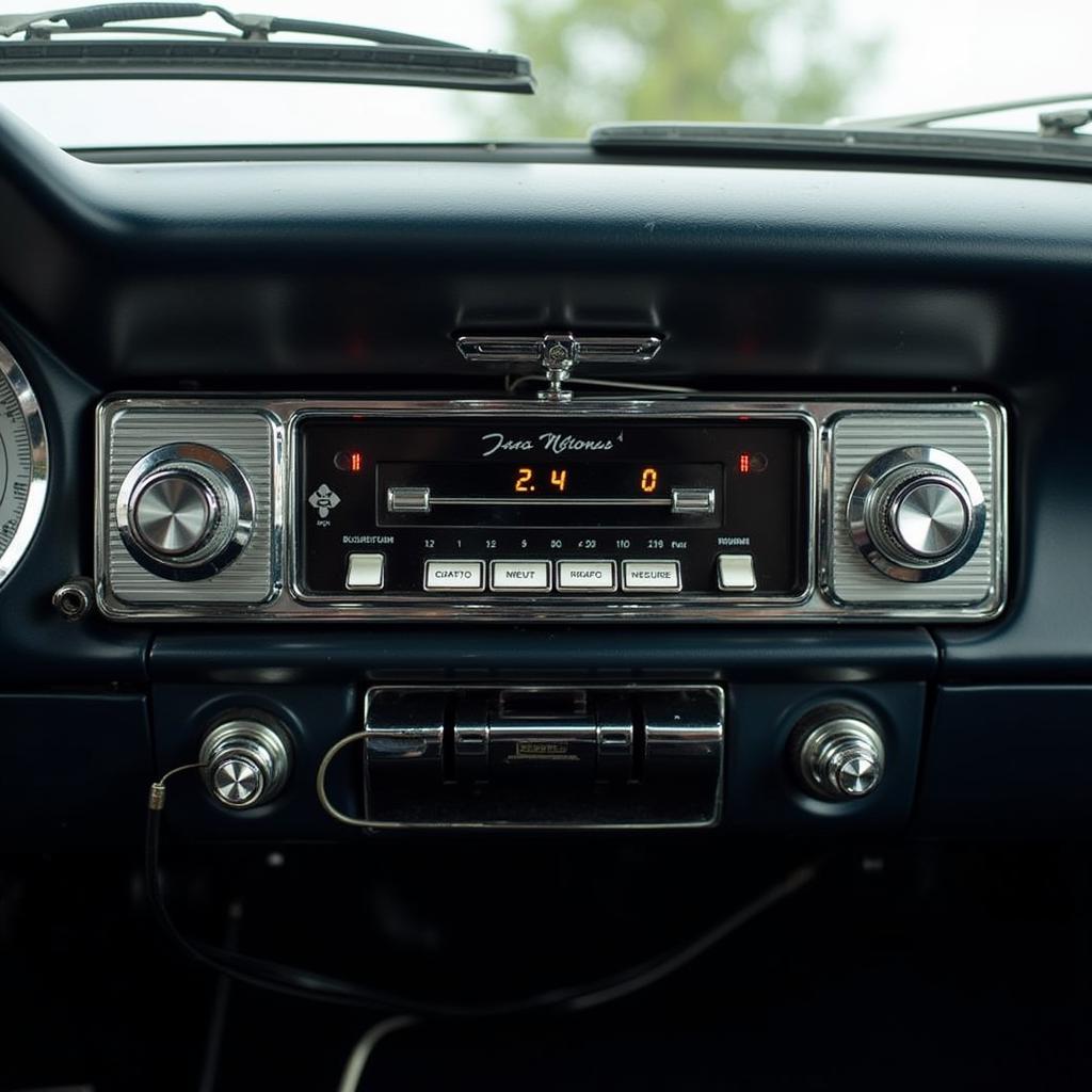 Retro Bluetooth Car Radio Installed in a Classic Car