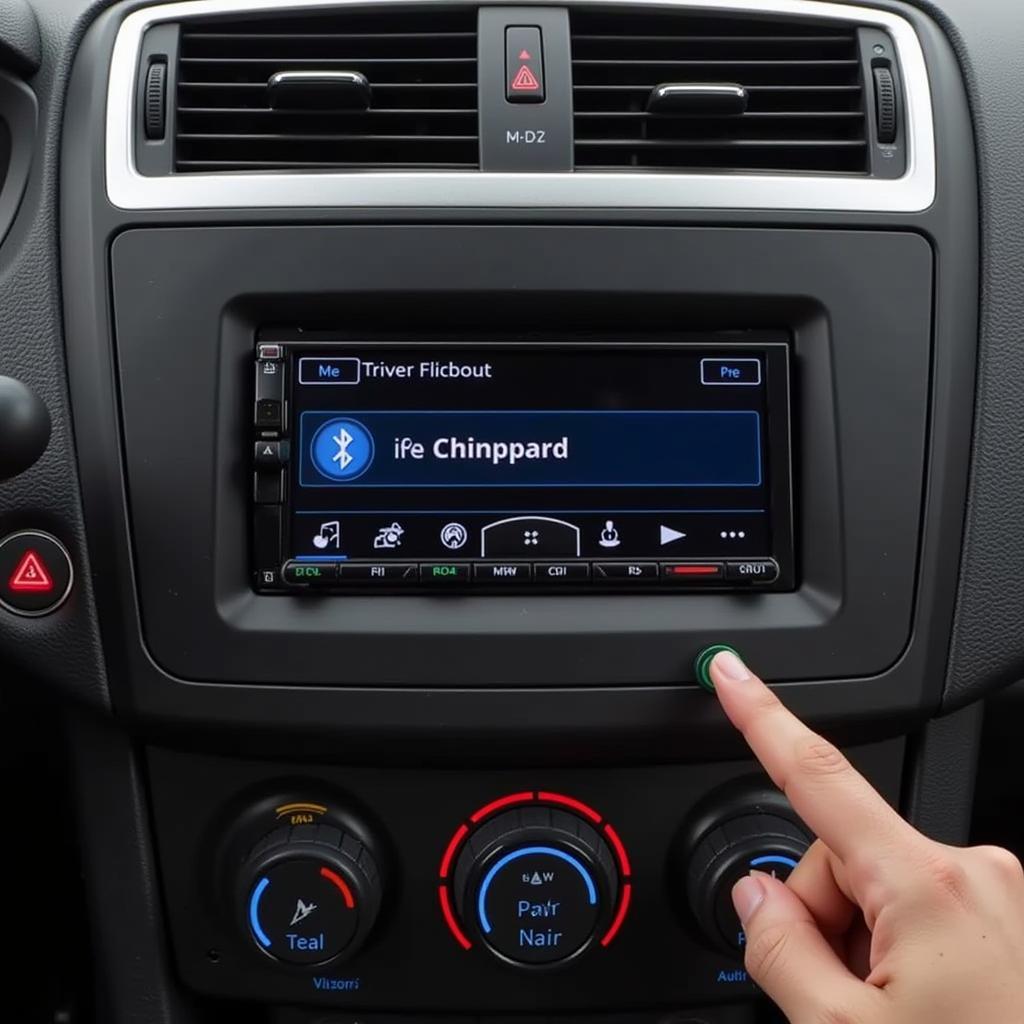 SBC26B Car Radio in Pairing Mode