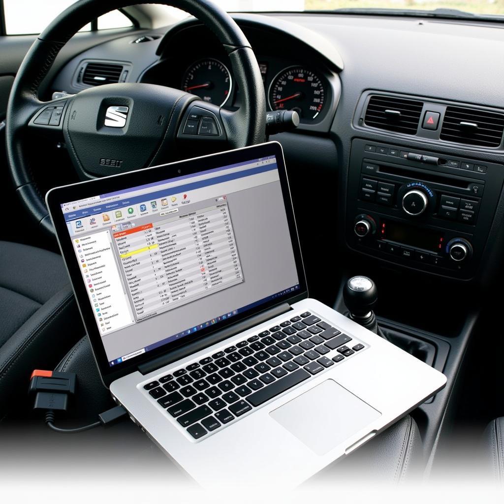 Seat Leon Diagnostic Software on a Laptop