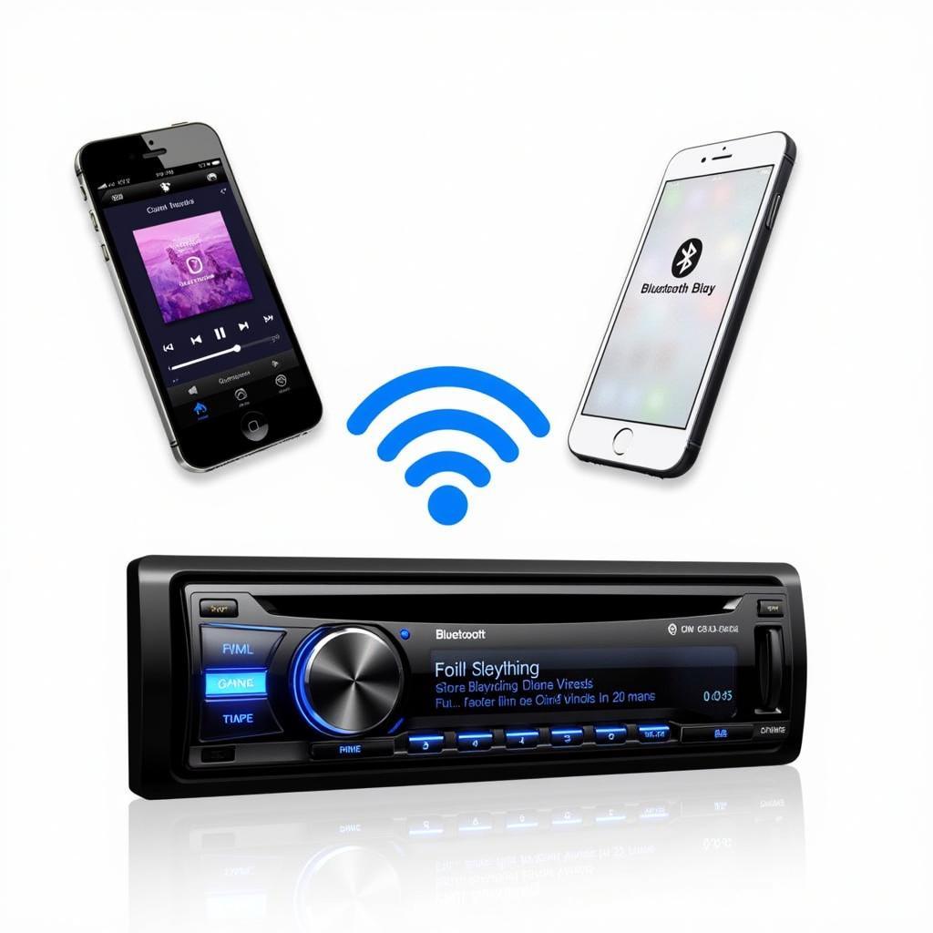 Smartphone connected to car radio via Bluetooth