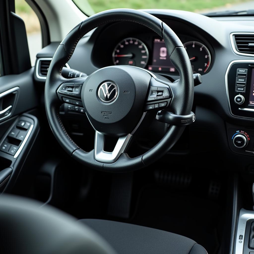 Steering Wheel Lock Installed in Car