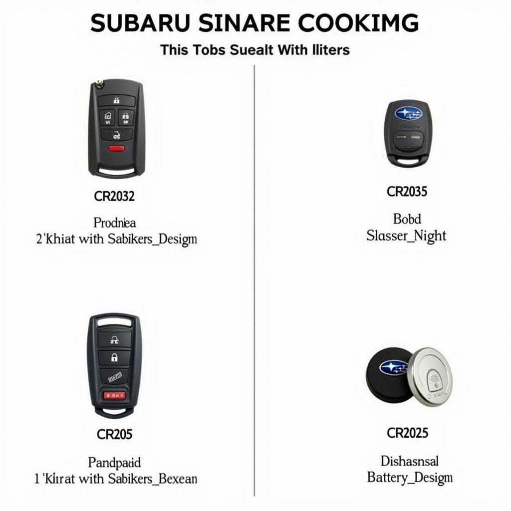 Different Subaru Key Fob Types and Their Corresponding Batteries