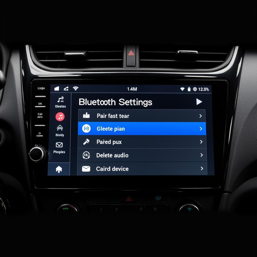 Suzuki Swift Car Radio Bluetooth Settings Menu