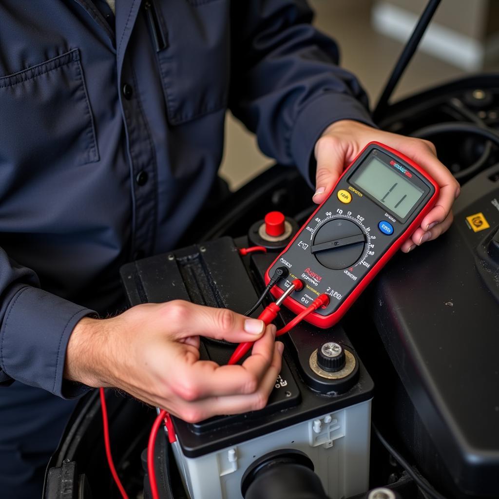 Testing Car Battery with Multimeter